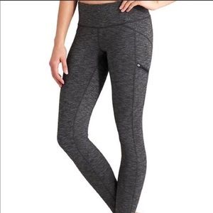 Athleta Gray Space Dye Zipper Pocket Leggings